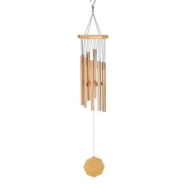 Copper-tone Metal And Wood Windchime