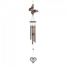 Butterfly And Heart Windchime