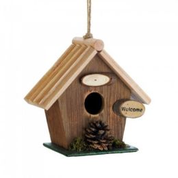 Pine Cone Rustic Wood Birdhouse