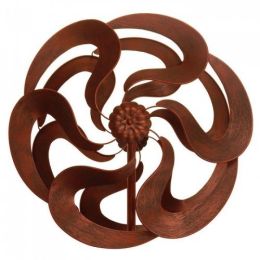 75" Bronze Flower Windmill Stake