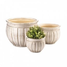 Antique Stone Planter Trio