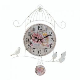 Birdcage Country Rose Wall Clock