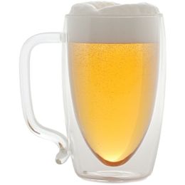 Starfrit 080061-006-0000 17-Ounce Double-Wall Glass Beer Mug