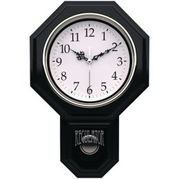 Timekeeper 180BWAC Essex 18.75 Modern Pendulum Wall Clock (Black)