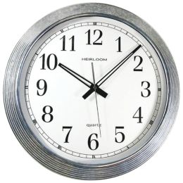 Timekeeper 401ZWA 16 Galvanized Metal Silver Wall Clock