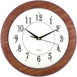 Timekeeper 6415 12 Wood Grain Round Wall Clock