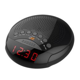 QFX AM/FM LED  Alarm Clock Radio - Black