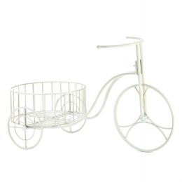 White Metal Tricycle Planter