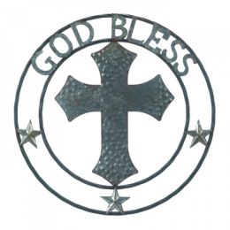 Galvanized Cross Wall Dcor