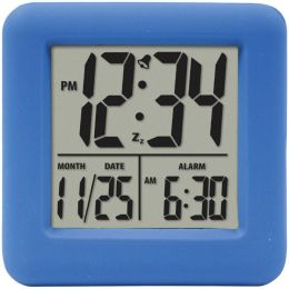 Equity By La Crosse Soft Cube Lcd Alarm Clock (blue) LCR70905