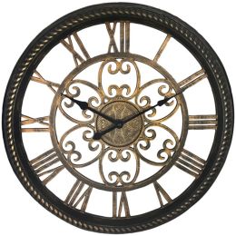 Westclox 32949BK 19.5 Wall Clock with Antique Black & Gold Finish