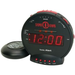 Sonic Alert Sonic Bomb Alarm Clock With Super Shaker SONASBB500SS