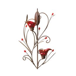 Ruby Blossom Tealight Sconce 10013923