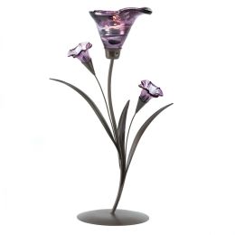 Glass Lily Tealight Candleholder 10014575