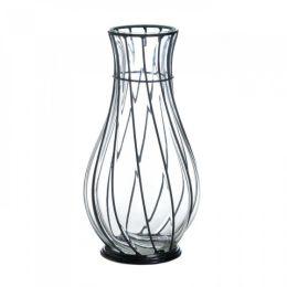 Short Glass And Metal Vase