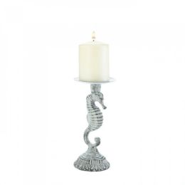 White Seahorse Candleholder