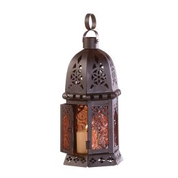 Amber Glass Moroccan Lantern 10033145