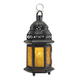 Yellow Glass Moroccan Lantern 10037437