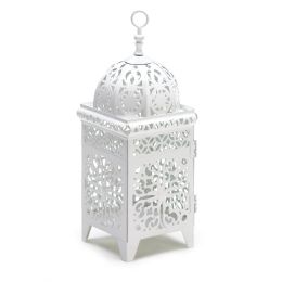 White Scrollwork Candle Lantern 10038332