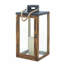 Metal Top Wooden Lantern