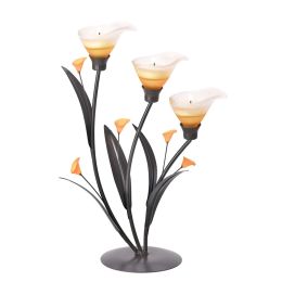 Amber Lilies Tealight Holder 10038947