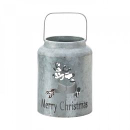 Reindeer Galvanized Led Candle Lantern