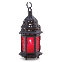 Red Glass Moroccan Lantern 10013245