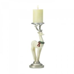 Small White Reindeer Candleholder