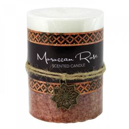 Moroccan Rose Pillar Candle 3x4