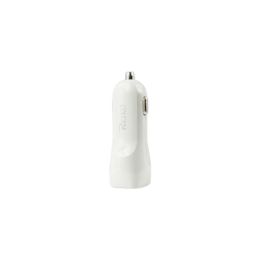 REIKO MICRO USB 2 AMP DUAL USB PORTS CAR CHARGER IN WHITE