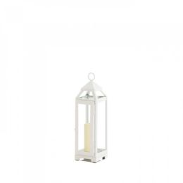 Small Country White Open Top Lantern