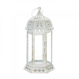 Large Distressed Floral Lantern