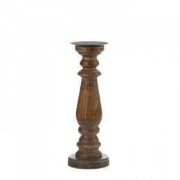 Tall Antique-style Wooden Candleholder