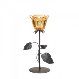 Amber Floral Candleholder