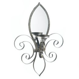 Fleur-de-lis Mirrored Wall Sconce