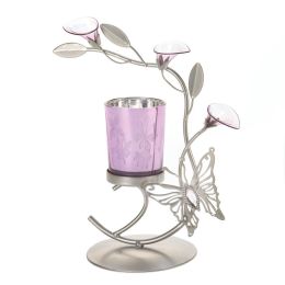 Pink Butterfly Candleholder