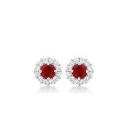Bella Bridal Earrings In Ruby Red E50163R-C10