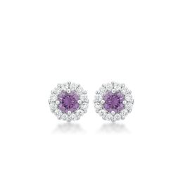 Bella Bridal Earrings In Purple E50163R-C20