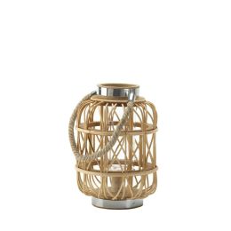 Small Woven Rattan Candle Lantern