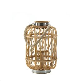 Medium Woven Rattan Candle Lantern