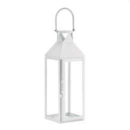 White Manhatten Candle Lantern