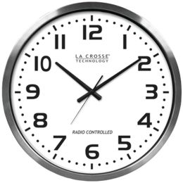 La Crosse Technology 404-1220 20 Brushed Aluminum Atomic Wall Clock