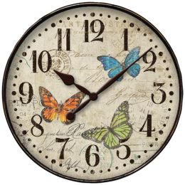 Westclox 32897BF 12 Round Butterfly Wall Clock
