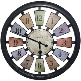 Westclox 36014 18 Round Colored Panels See-Through Clock