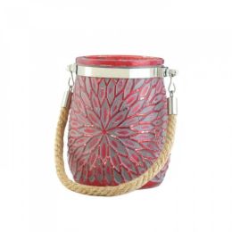 Red Glass Candleholder