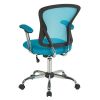 Blue High Back Mesh Office Chair with Padded Armrest