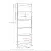 Contemporary Black Bookcase with 5 Shelves and Curved Accents