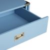 Modern 1-Drawer Bedroom Nightstand End Table in Blue Finish