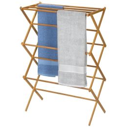 Folding Laundry Clothes Drying Rack in Bamboo Wood
