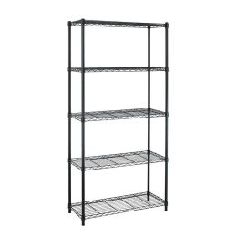 Black Metal 5-Shelf Heavy Duty Shelving Unit Storage Rack